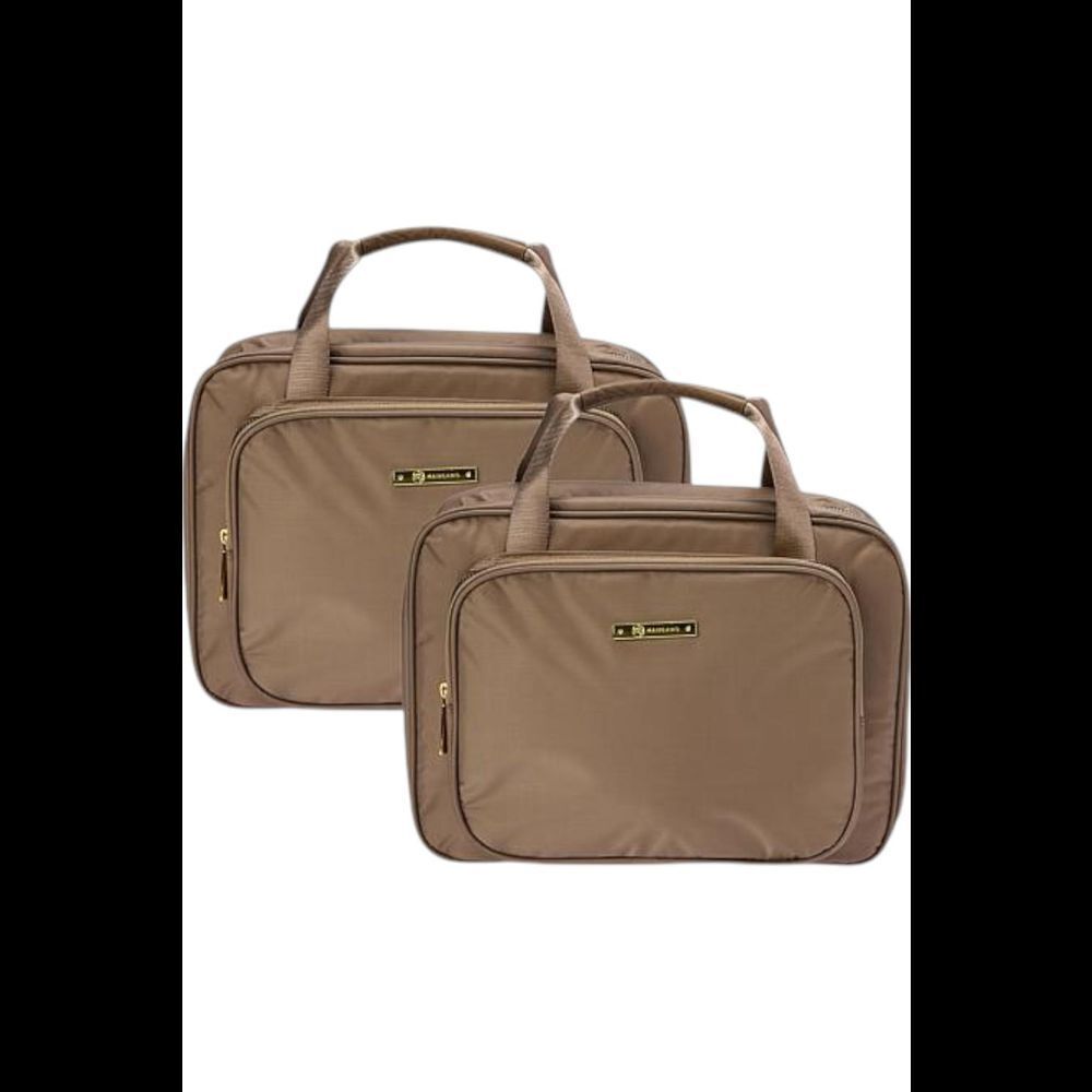 JOY 2-pack Light & Chic World Traveler Toiletry Cases Taupe